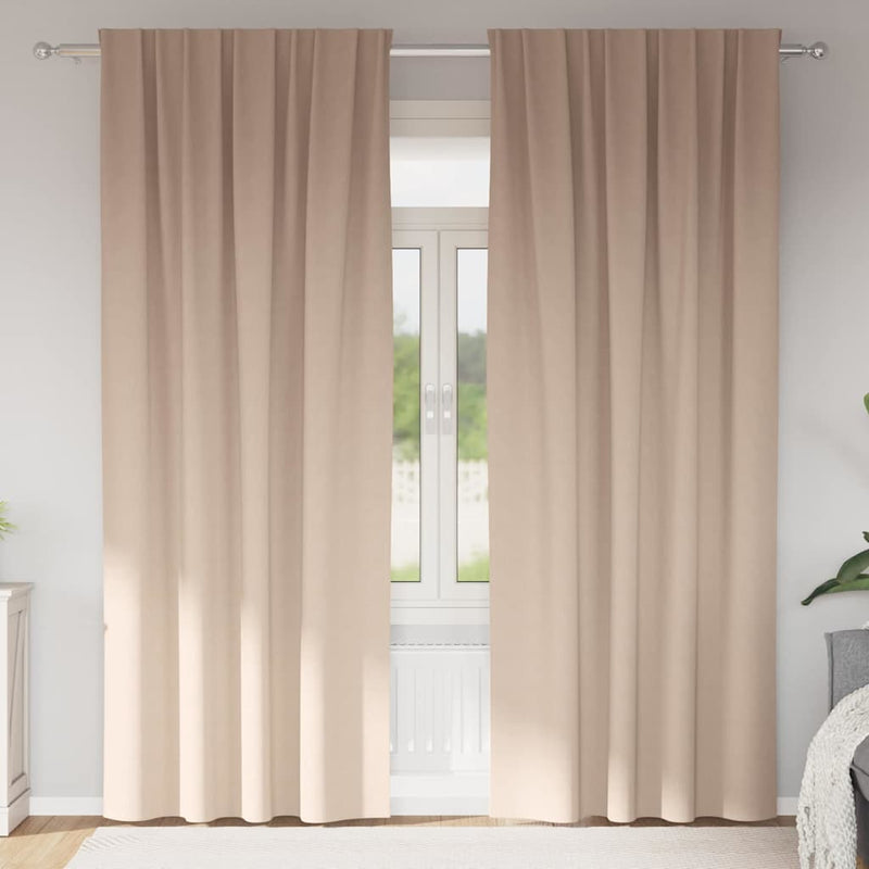 Load image into Gallery viewer, Vidaxl zwart-out gordijnen met ringen 2 pcs taupe 260 x 140 cm
