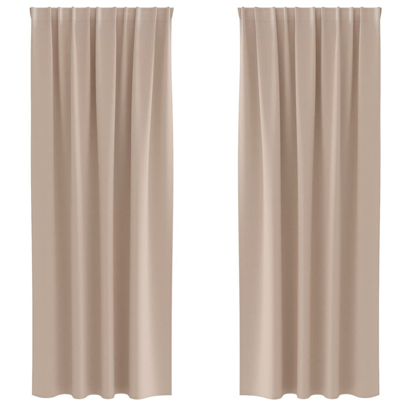 Load image into Gallery viewer, Vidaxl zwart-out gordijnen met ringen 2 pcs taupe 260 x 140 cm
