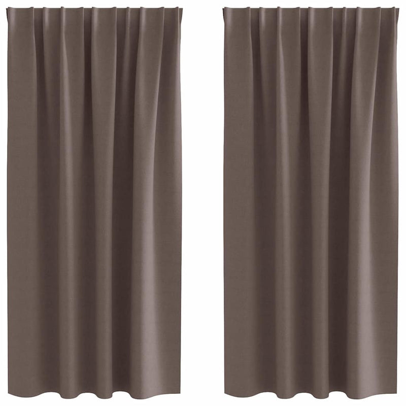 Load image into Gallery viewer, Vidaxl zwart-out gordijnen met ringen 2 pcs donkerbruin 175 x 140 cm
