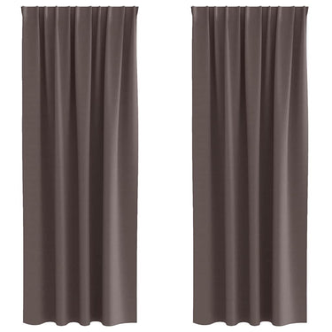Vidaxl zwart-out gordijnen met ringen 2 pcs donkerbruin 225 x 140 cm