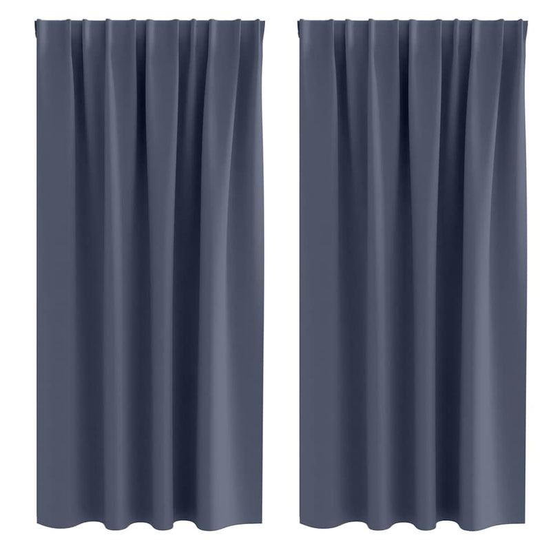 Load image into Gallery viewer, Vidaxl zwart-out gordijnen met ringen 2 pcs antraciet 175 x 140 cm

