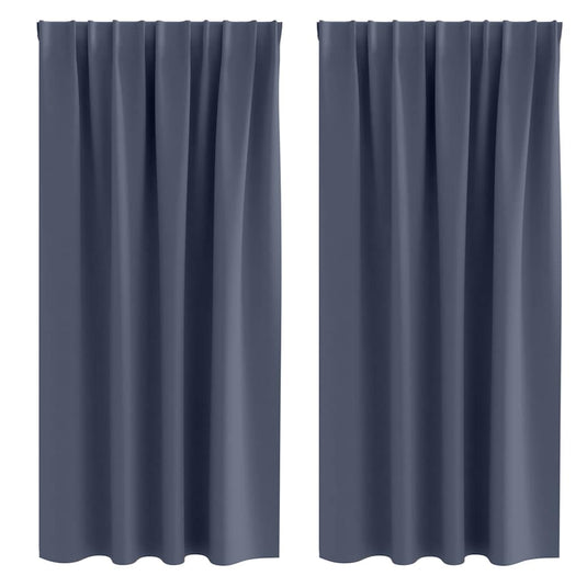 Vidaxl zwart-out gordijnen met ringen 2 pcs antraciet 175 x 140 cm