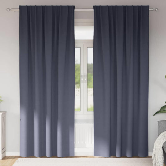 Vidaxl zwart-out gordijnen met ringen 2 pcs antraciet 260 x 140 cm