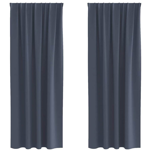 Vidaxl zwart-out gordijnen met ringen 2 pcs antraciet 260 x 140 cm