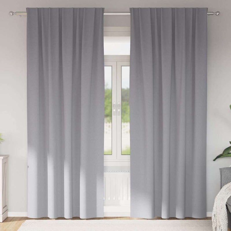Load image into Gallery viewer, Vidaxl zwart-out gordijnen met ringen 2 pcs lichtgrijs 260 x 140 cm
