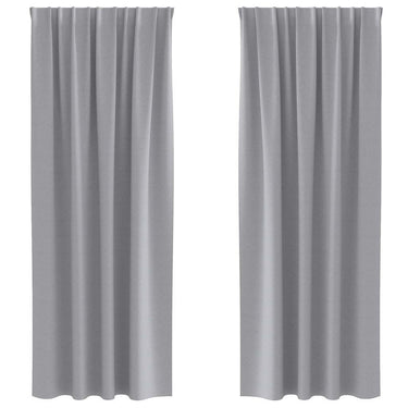 Vidaxl zwart-out gordijnen met ringen 2 pcs lichtgrijs 260 x 140 cm