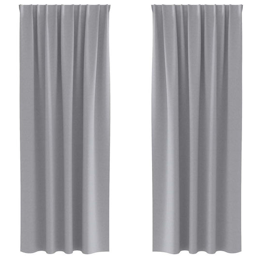Vidaxl zwart-out gordijnen met ringen 2 pcs lichtgrijs 260 x 140 cm
