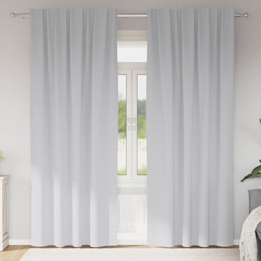 Vidaxl zwart-out gordijnen met ringen 2 pcs bleekgrijs 225 x 140 cm