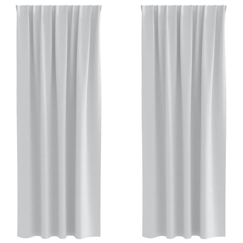 Load image into Gallery viewer, Vidaxl zwart-out gordijnen met ringen 2 pcs bleekgrijs 225 x 140 cm
