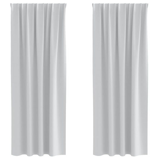 Vidaxl zwart-out gordijnen met ringen 2 pcs bleekgrijs 245 x 140 cm