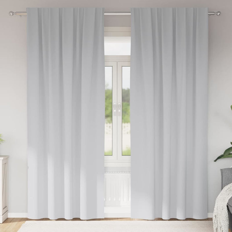 Load image into Gallery viewer, Vidaxl zwart-out gordijnen met ringen 2 pcs bleekgrijs 260 x 140 cm
