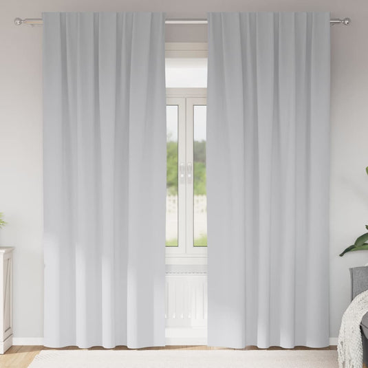 Vidaxl zwart-out gordijnen met ringen 2 pcs bleekgrijs 260 x 140 cm