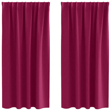 Vidaxl zwart-out gordijnen met ringen 2 pcs wijnrood 175 x 140 cm