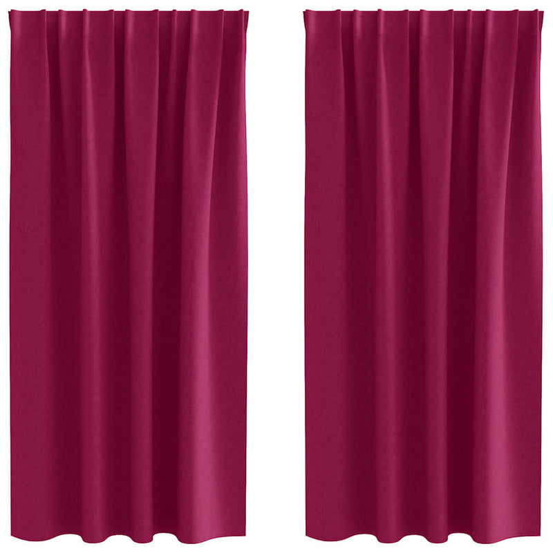 Load image into Gallery viewer, Vidaxl zwart-out gordijnen met ringen 2 pcs wijnrood 175 x 140 cm
