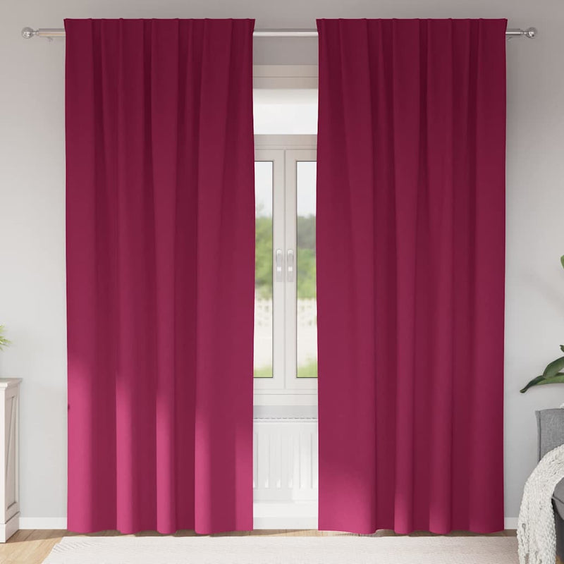 Load image into Gallery viewer, Vidaxl zwart-out gordijnen met ringen 2 pcs wijnrood 245 x 140 cm
