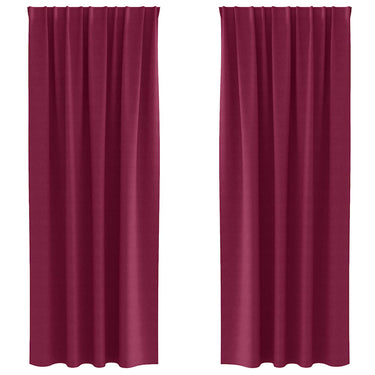 Vidaxl zwart-out gordijnen met ringen 2 pcs wijnrood 245 x 140 cm