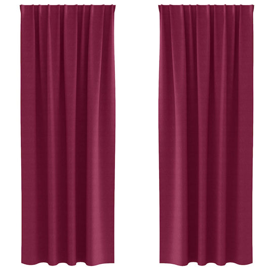 Vidaxl zwart-out gordijnen met ringen 2 pcs wijnrood 260 x 140 cm