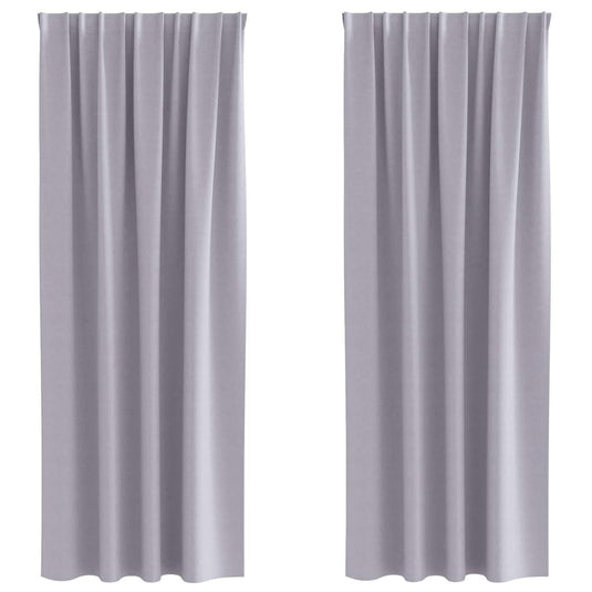Vidaxl zwart-out gordijnen met ringen 2 pcs metaalgrijs 260 x 140 cm