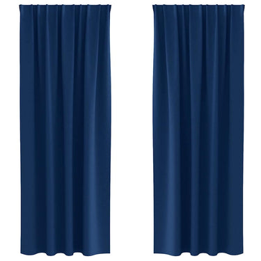 Vidaxl zwart-out gordijnen met ringen 2 pcs donkerblauw 245 x 140 cm