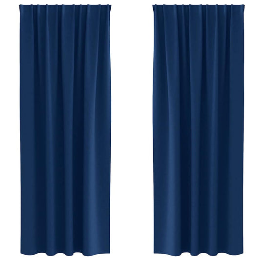 Vidaxl zwart-out gordijnen met ringen 2 pcs donkerblauw 260 x 140 cm