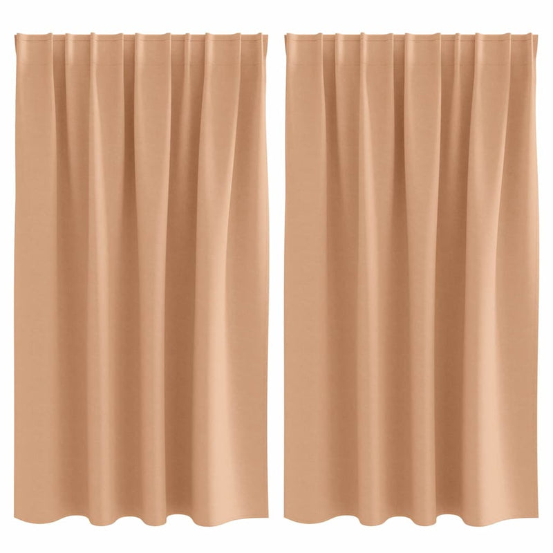 Load image into Gallery viewer, Vidaxl zwart-out gordijnen met ringen 2 pcs licht bruin 140 x 140 cm
