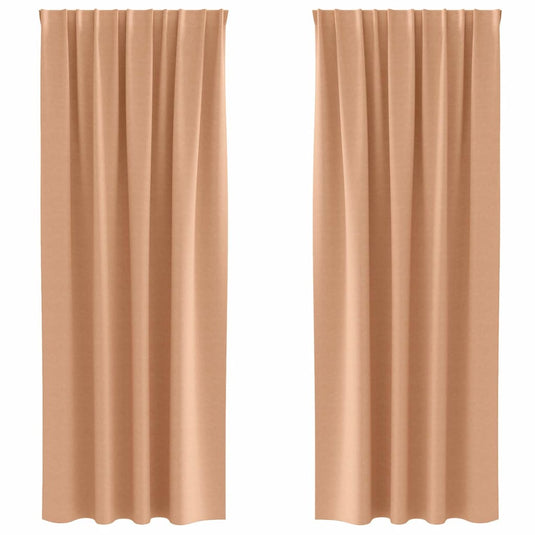 Vidaxl zwart-out gordijnen met ringen 2 pcs licht bruin 225 x 140 cm