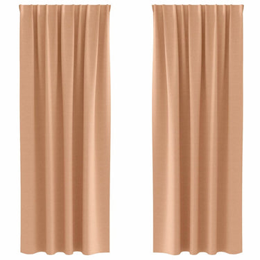 Vidaxl zwart-out gordijnen met ringen 2 pcs licht bruin 245 x 140 cm