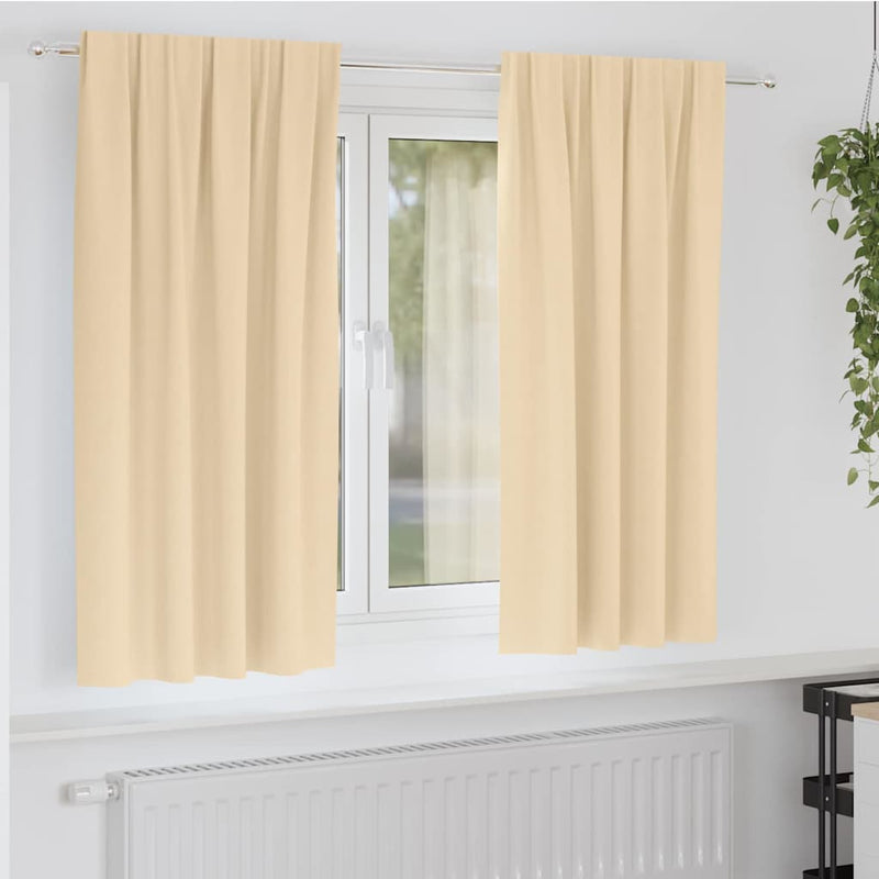 Load image into Gallery viewer, Vidaxl zwart-out gordijnen met ringen 2 pcs crème 175 x 140 cm
