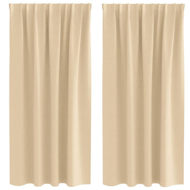 Vidaxl zwart-out gordijnen met ringen 2 pcs crème 175 x 140 cm