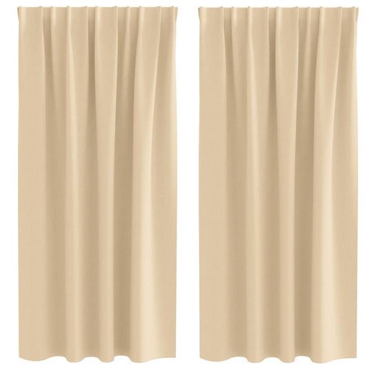 Vidaxl zwart-out gordijnen met ringen 2 pcs crème 175 x 140 cm