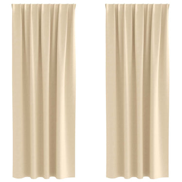 Vidaxl zwart-out gordijnen met ringen 2 pcs crème 225 x 140 cm