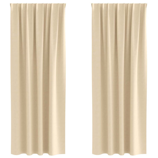 Vidaxl zwart-out gordijnen met ringen 2 pcs crème 225 x 140 cm