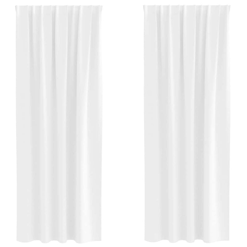 Load image into Gallery viewer, Vidaxl zwart-out gordijnen met ringen 2 pcs puur wit 225 x 140 cm
