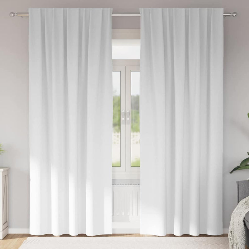 Load image into Gallery viewer, Vidaxl zwart-out gordijnen met ringen 2 pcs helder wit 260 x 140 cm

