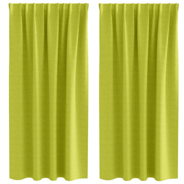 Vidaxl zwart-out gordijnen met ringen 2 pcs groen 175 x 140 cm