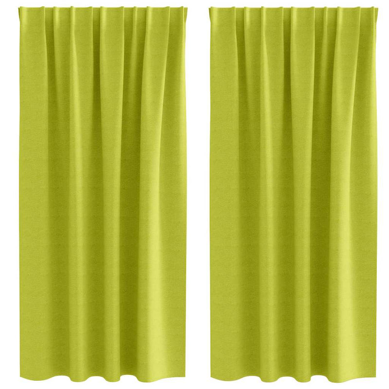 Load image into Gallery viewer, Vidaxl zwart-out gordijnen met ringen 2 pcs groen 175 x 140 cm
