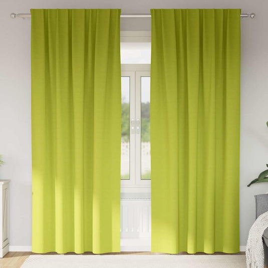 Vidaxl zwart-out gordijnen met ringen 2 pcs groen 225 x 140 cm