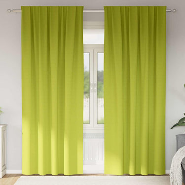 Vidaxl zwart-out gordijnen met ringen 2 pcs groen 260 x 140 cm