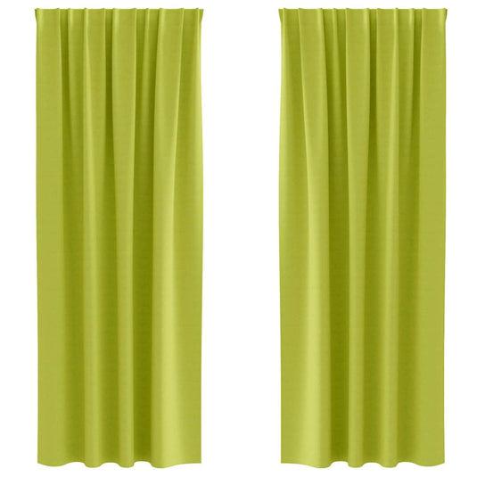 Vidaxl zwart-out gordijnen met ringen 2 pcs groen 260 x 140 cm