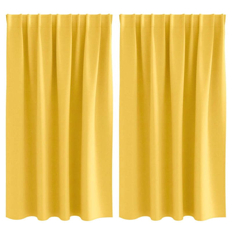 Load image into Gallery viewer, Vidaxl zwart-out gordijnen met ringen 2 pcs mosterdgeel 140 x 140 cm
