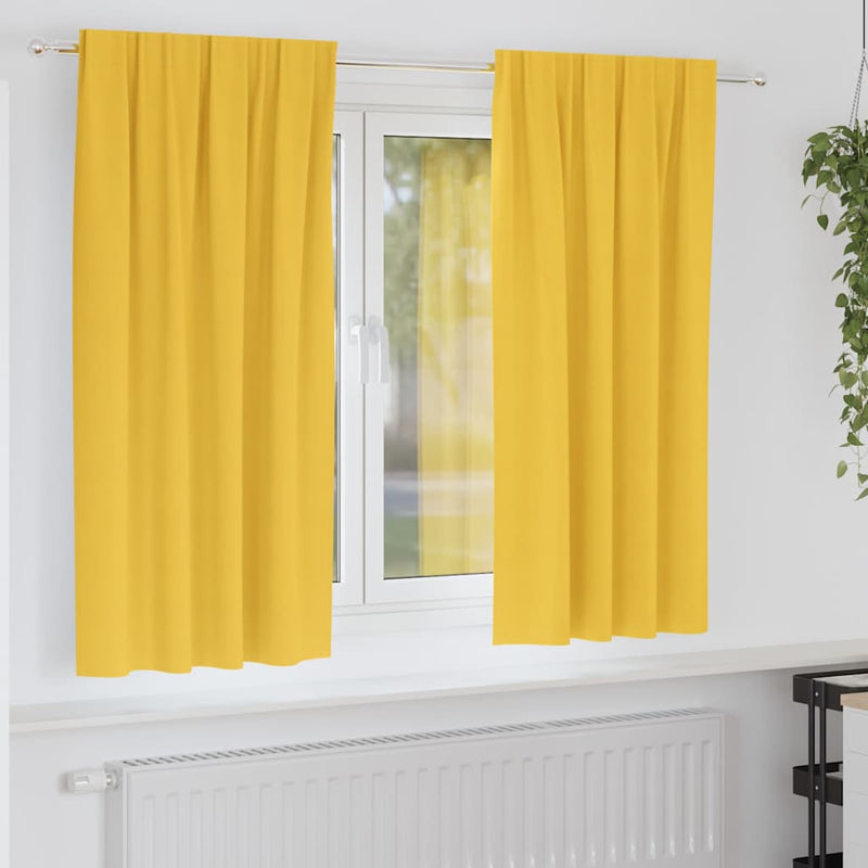 Load image into Gallery viewer, Vidaxl zwart-out gordijnen met ringen 2 pcs mosterdgeel 175 x 140 cm
