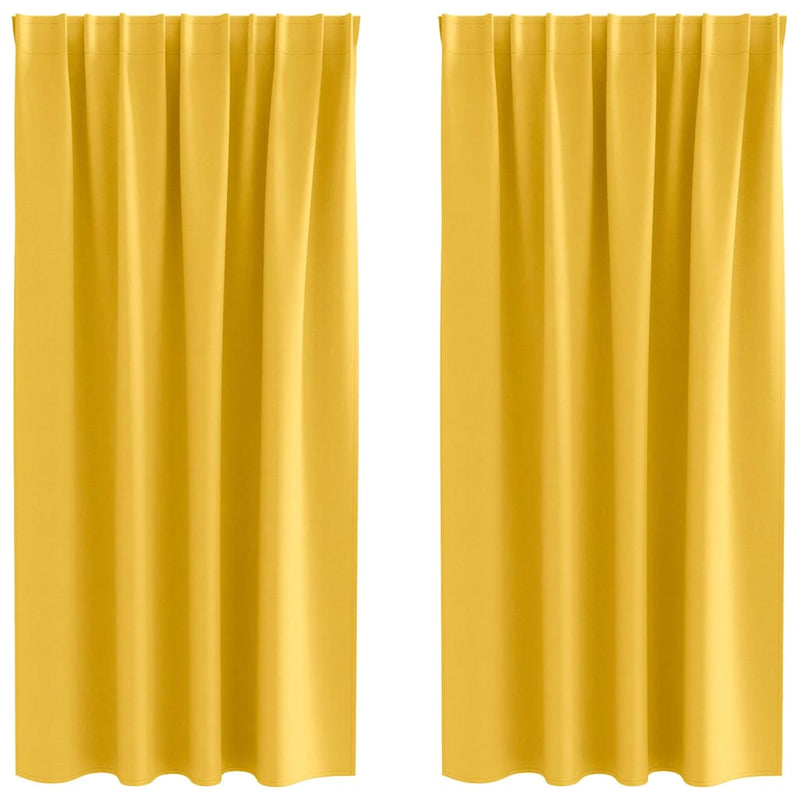 Load image into Gallery viewer, Vidaxl zwart-out gordijnen met ringen 2 pcs mosterdgeel 175 x 140 cm

