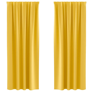 Vidaxl zwart-out gordijnen met ringen 2 pcs mosterdgeel 245 x 140 cm