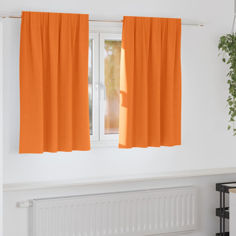 Load image into Gallery viewer, Vidaxl zwart-out gordijnen met ringen 2 pcs feloranje 140 x 140 cm
