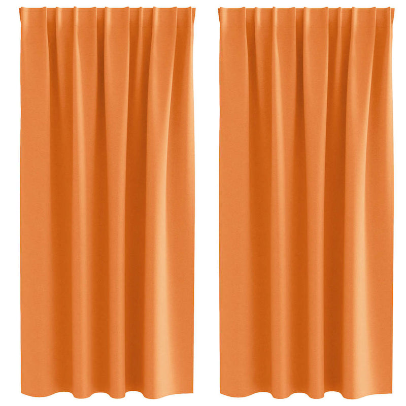 Load image into Gallery viewer, Vidaxl zwart-out gordijnen met ringen 2 pcs oranje 175 x 140 cm
