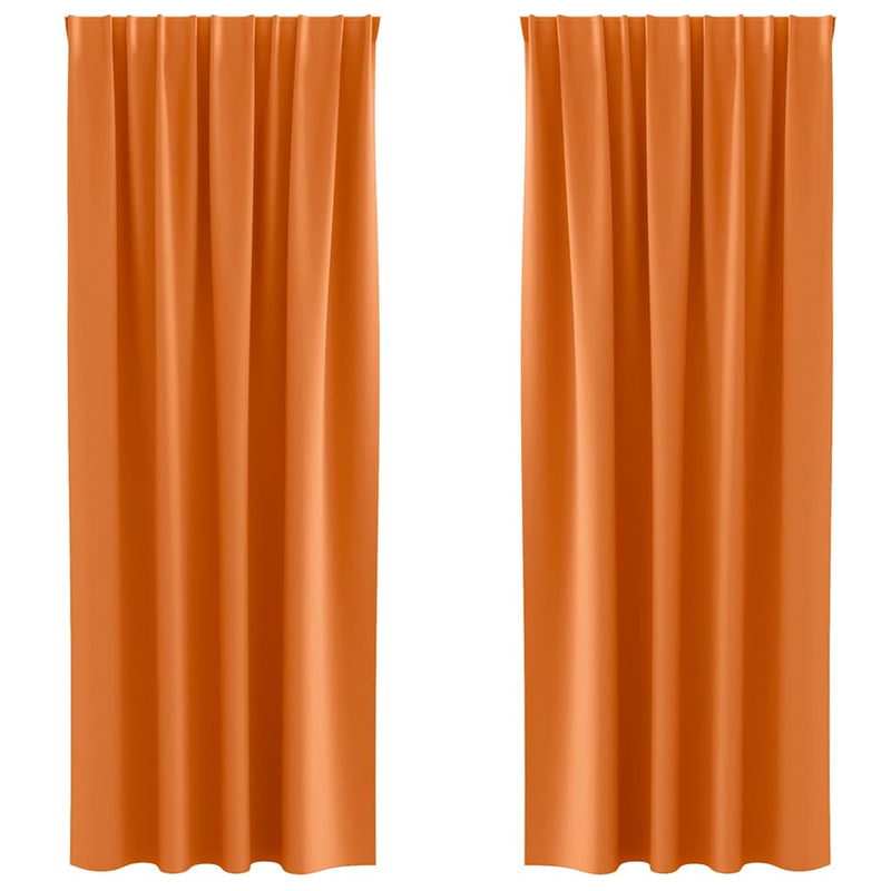 Load image into Gallery viewer, Vidaxl zwart-out gordijnen met ringen 2 pcs feloranje 225 x 140 cm
