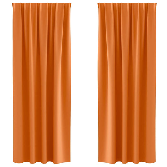 Vidaxl zwart-out gordijnen met ringen 2 pcs feloranje 225 x 140 cm