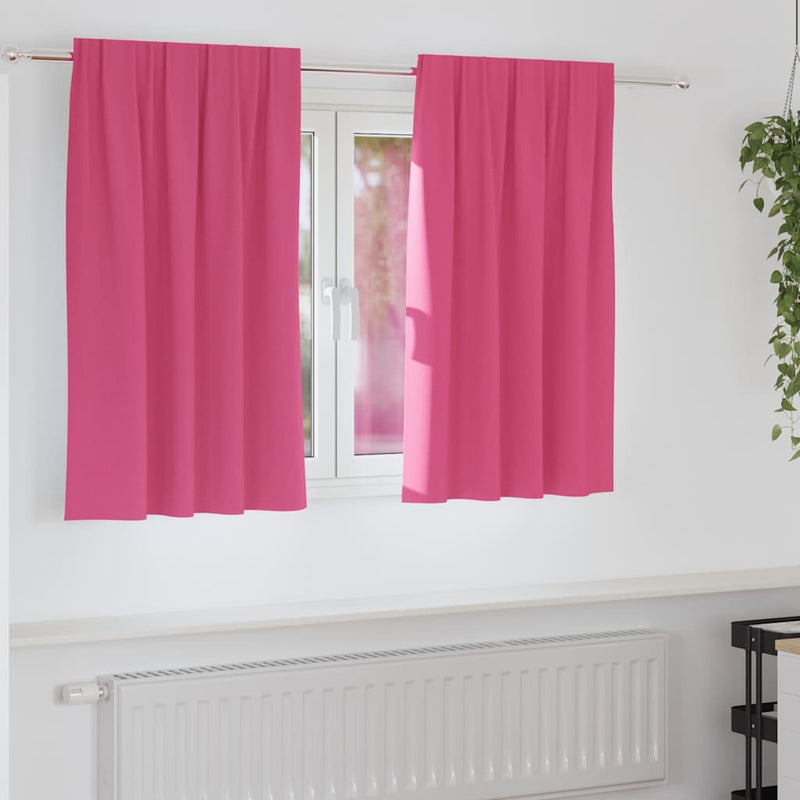 Load image into Gallery viewer, Vidaxl zwart-out gordijnen met ringen 2 pcs felroze 140 x 140 cm
