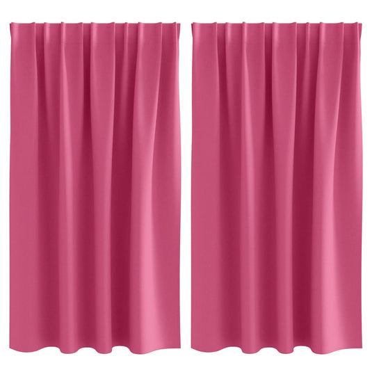Vidaxl zwart-out gordijnen met ringen 2 pcs felroze 140 x 140 cm