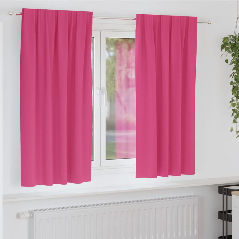 Load image into Gallery viewer, Vidaxl zwart-out gordijnen met ringen 2 pcs felroze 175 x 140 cm
